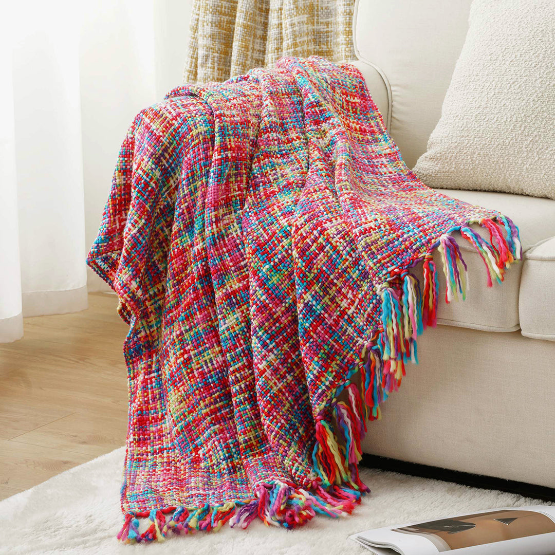 Couverture tissée colorée